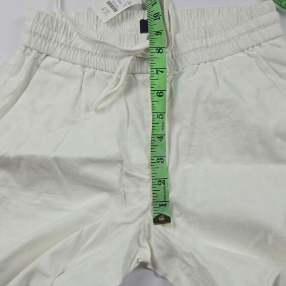 J. Crew Factory -164 Linen-cotton blend drawstring pant white Women's 00 - Picture 7 of 10